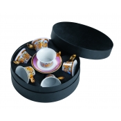 Versace Butterfly Garden Tea Cup & Saucer Set/Six Round Hat Box