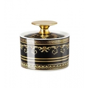 Versace Virtus Gala Black Sugar Bowl Covered