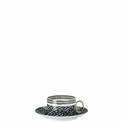 Versace La Greca Signature Black Tea Cup & Saucer - 7 oz.