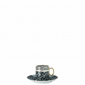 Versace La Greca Signature Black AD Cup & Saucer - 3 oz.