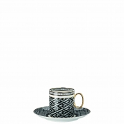 Versace La Greca Signature Black Coffee Cup & Saucer - 6 oz.