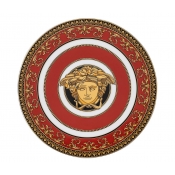 Versace Medusa Red Modern Tray -Trivet  / Lid for Bowl - 7"