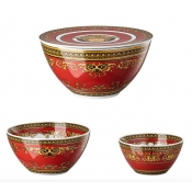 Versace Medusa Red Modern 4 Piece Bowl Set