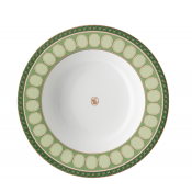 Rosenthal x Swarovski Signum Fern Green Rim Soup Bowl - 9.5"