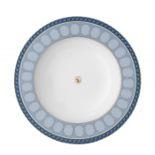 Rosenthal x Swarovski Signum Azure Blue Rim Soup Bowl - 9.5"