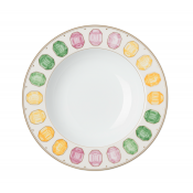 Rosenthal x Swarovski Idyllia Rim Soup/ Marshmallow - 9.5"