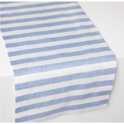 SFERRA Stramare White/Ocean Table Runner - 15" x 108"