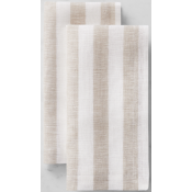SFERRA Stramare White/Natural Dinner Napkin - 22" Square / Set 4