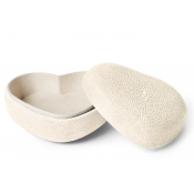 AERIN Shagreen Heart Box - Cream
