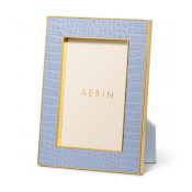 AERIN Classic Croc Leather Frame / Hydrangea Blue  - 4 X 6