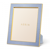AERIN Classic Croc Leather Frame / Hydrangea Blue  - 8 X 10