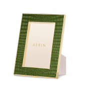 AERIN Classic Croc Leather Frame / Verde  - 8 X 10