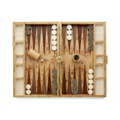 AERIN Shagreen Backgammon Set w/ Dice - Cream