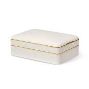 AERIN Piero Leather Small Stacked Jewelry Box - Shadow White