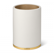 AERIN Piero Leather Pencil Cup - Shadow White