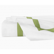 Sferra Estate White/Apple Full/Queen Flat Sheet 96X114