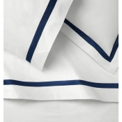 SFERRA Estate White/Navy King Flat Sheet