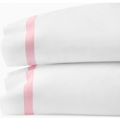 Sferra Estate White/Carnation  King Pillow Case 22X42 - Pair
