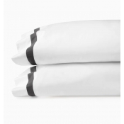 SFERRA Estate White/Charcoal King Pillow Case - Pair