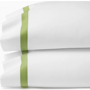 Sferra Estate White/Apple Standard Pillow Case 22X33 - Pair