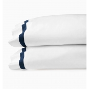 SFERRA Estate White/Navy Standard Pillow Case - Pair
