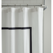 Sferra Estate White/Black Shower Curtain