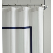 Sferra Estate White/Navy Shower Curtain