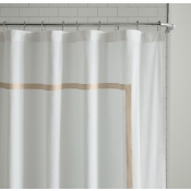 Sferra Estate White/Sand Shower Curtain