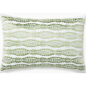 Sferra Cobblestones White/Green Decorative Pillow 12" X 18"
