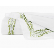 Sferra Cobblestones White/Green King Flat Sheet 114X114