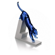Baccarat Leaping Panther Sculpture Midnight