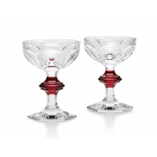 Baccarat Harcourt 1841 Coupe Red Knob Set 2