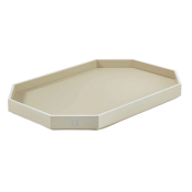 Baccarat Octogone Tray Bone + White / Large