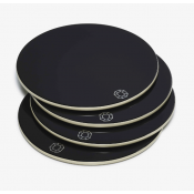 Baccarat Octogone Coasters Black / Set 4