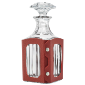 Baccarat Octogone Leather Decanter Case - Red