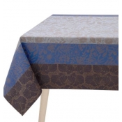 Le Jacquard Francais Cottage Blue Coated Tablecloth - 69" x 98"