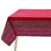 Le Jacquard Francais Cottage Pink Coated Tablecloth - 69" x 98"