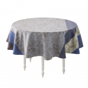 Le Jacquard Francais Cottage Blue ROUND Coated Tablecloth - 69"