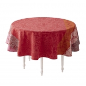 Le Jacquard Francais Cottage Pink ROUND Coated Tablecloth - 69"