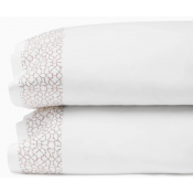 SFERRA Baldwin Bamboo Cream/Red King Pillow Case - Pair