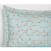 SFERRA Baldwin Bamboo Cream/Red/AquaStandard Sham 21X26