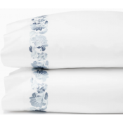 SFERRA Tralcio White/Sea Standard Pillow Case 22X33 - Pair