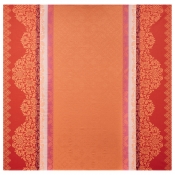Le Jacquard Francais Mumbai Orange Coated Tablecloth - 69" x 69"