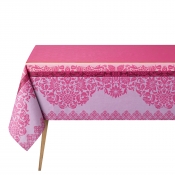 Le Jacquard Francais Mumbai Pink Coated Tablecloth - 69" x 126"