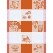 Le Jacquard Francais Confitures Carreaux Orange Tea Towel - Set 4