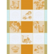 Le Jacquard Francais Confitures Carreaux Yellow Tea Towel - Set 4