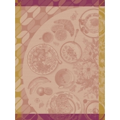 Le Jacquard Francais Brunch Gourmand Pink Tea Towel - Set 4