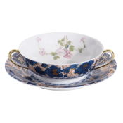 Haviland Dammouse Soup Cup + Saucer