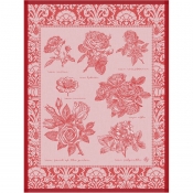 Le Jacquard Francais Jardin Des Roses Red Tea Towel - Set 4