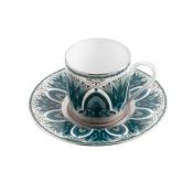 Haviland Reves Du Nil Coffee Cup + Saucer - Platimun